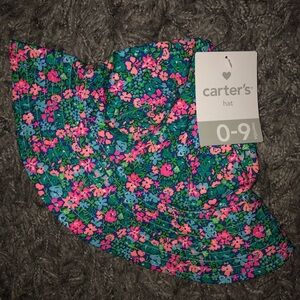 2013 Carter’s Floral Summer/Swim Hat, 0-9 Months, New With Tags